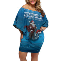 Merry Sharkmas Off Shoulder Short Dress I Am Dreaming Of A Great White Christmas - Wonder Print Shop