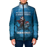 Merry Sharkmas Padded Jacket I Am Dreaming Of A Great White Christmas - Wonder Print Shop