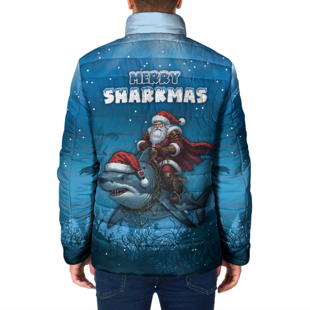 Merry Sharkmas Padded Jacket I Am Dreaming Of A Great White Christmas - Wonder Print Shop