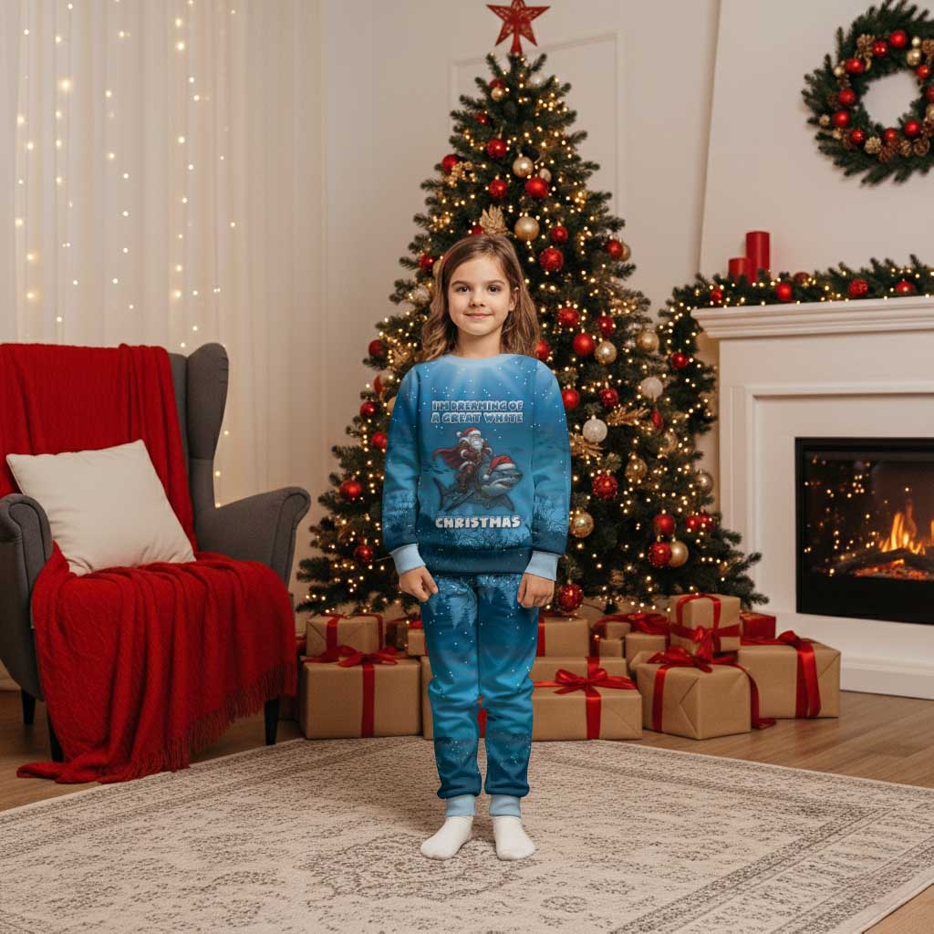 Merry Sharkmas Christmas Pajama Set I Am Dreaming Of A Great White Christmas - Wonder Print Shop