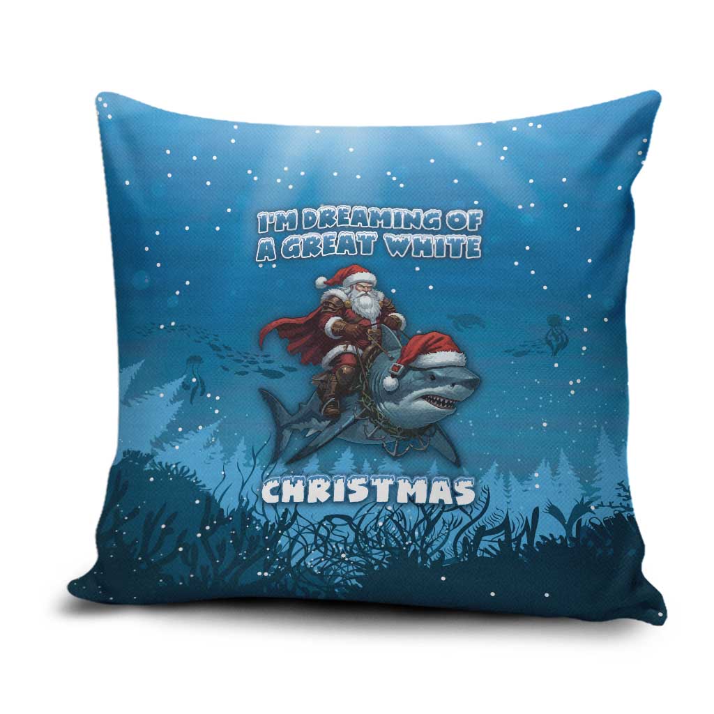Merry Sharkmas Pillow Cover I Am Dreaming Of A Great White Christmas - Wonder Print Shop