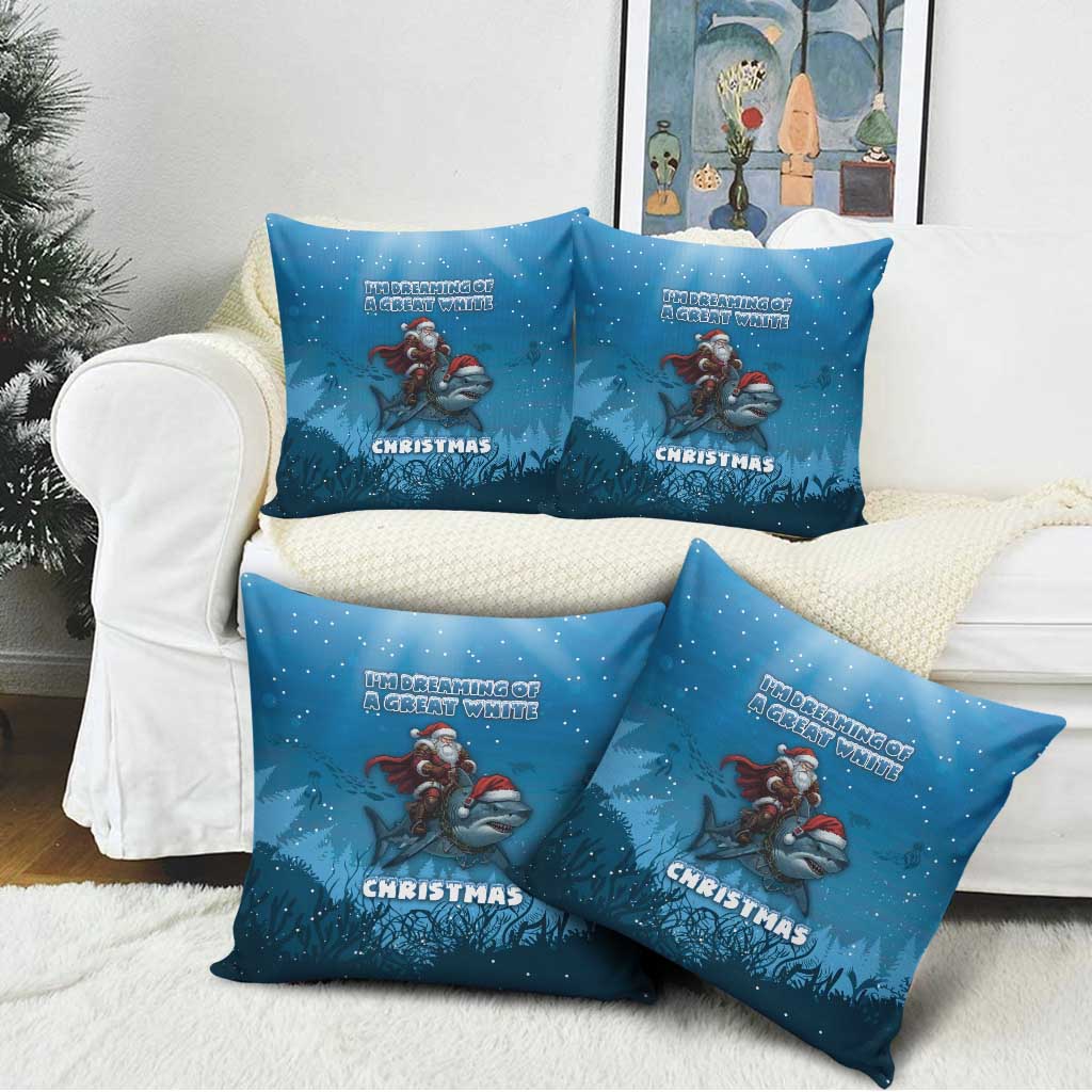 Merry Sharkmas Pillow Cover I Am Dreaming Of A Great White Christmas - Wonder Print Shop