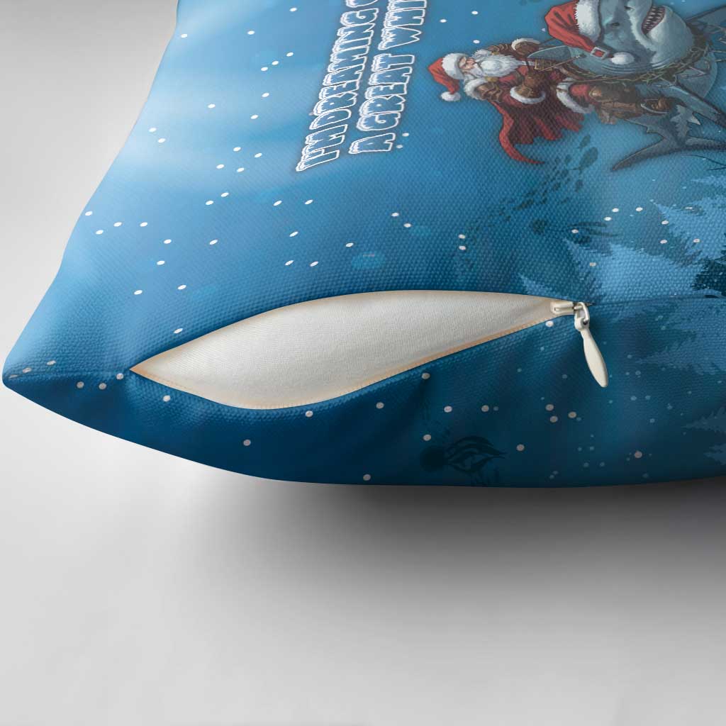 Merry Sharkmas Pillow Cover I Am Dreaming Of A Great White Christmas - Wonder Print Shop