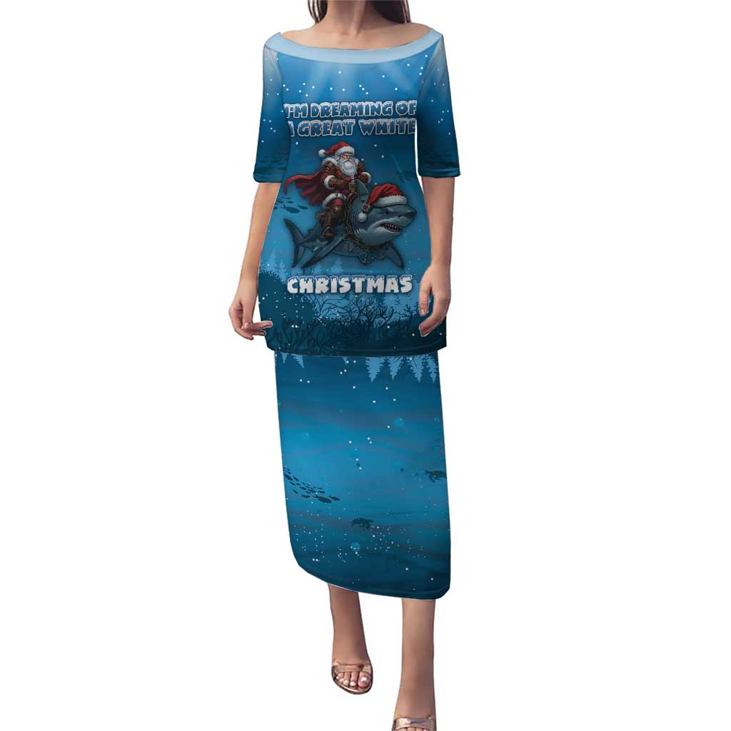 Merry Sharkmas Puletasi I Am Dreaming Of A Great White Christmas - Wonder Print Shop