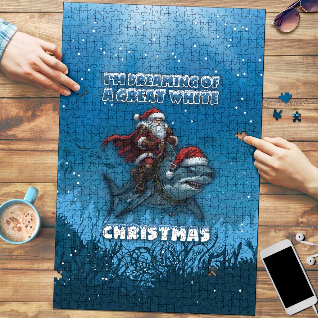 Merry Sharkmas Puzzle I Am Dreaming Of A Great White Christmas - Wonder Print Shop
