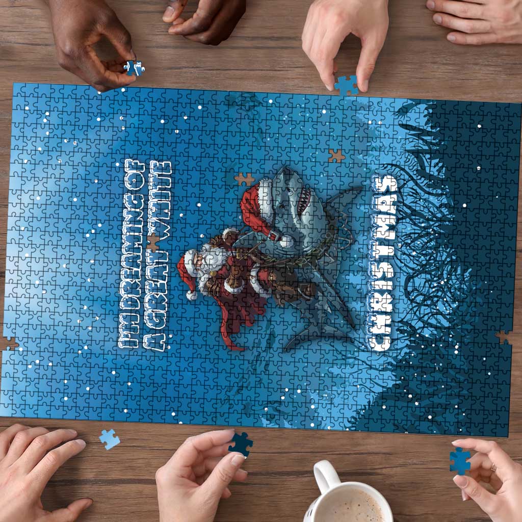Merry Sharkmas Puzzle I Am Dreaming Of A Great White Christmas - Wonder Print Shop