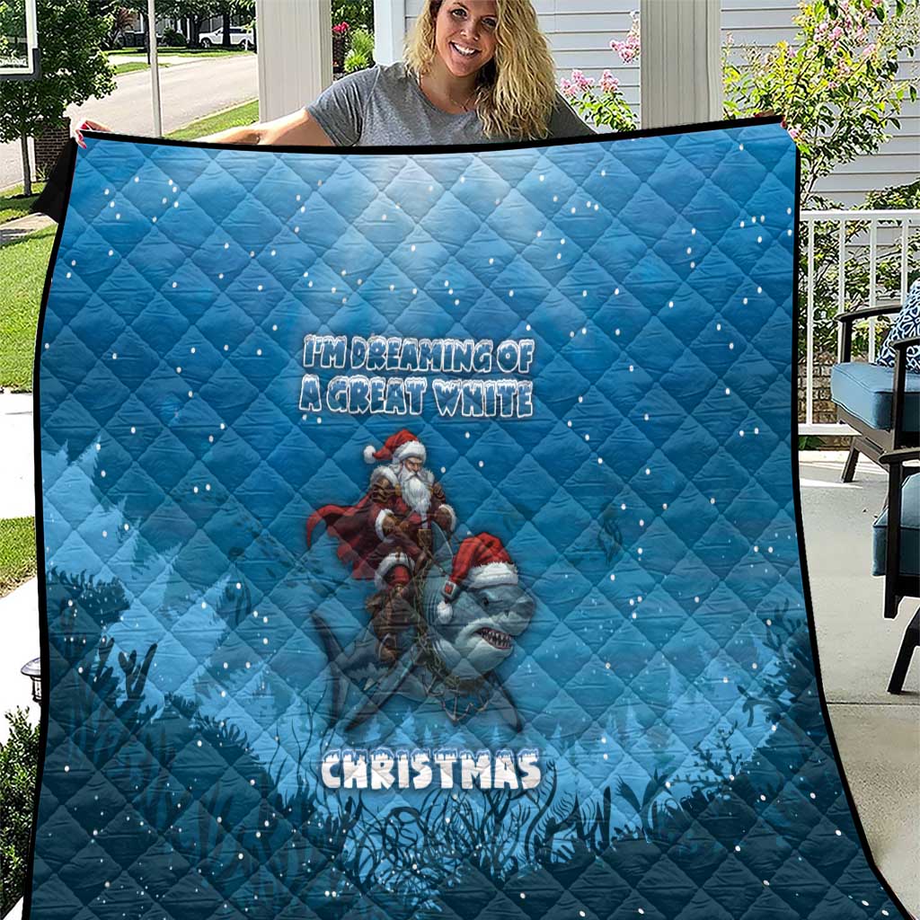 Merry Sharkmas Quilt I Am Dreaming Of A Great White Christmas - Wonder Print Shop