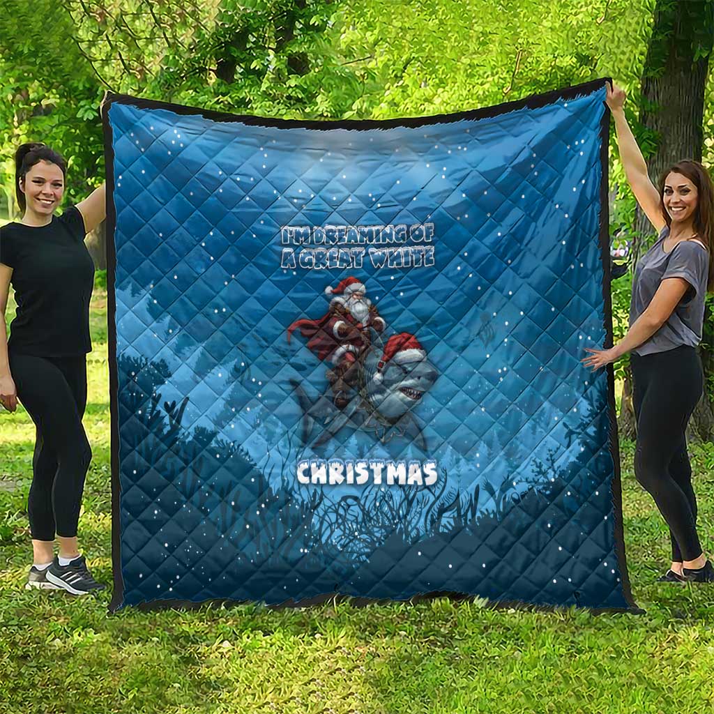 Merry Sharkmas Quilt I Am Dreaming Of A Great White Christmas - Wonder Print Shop