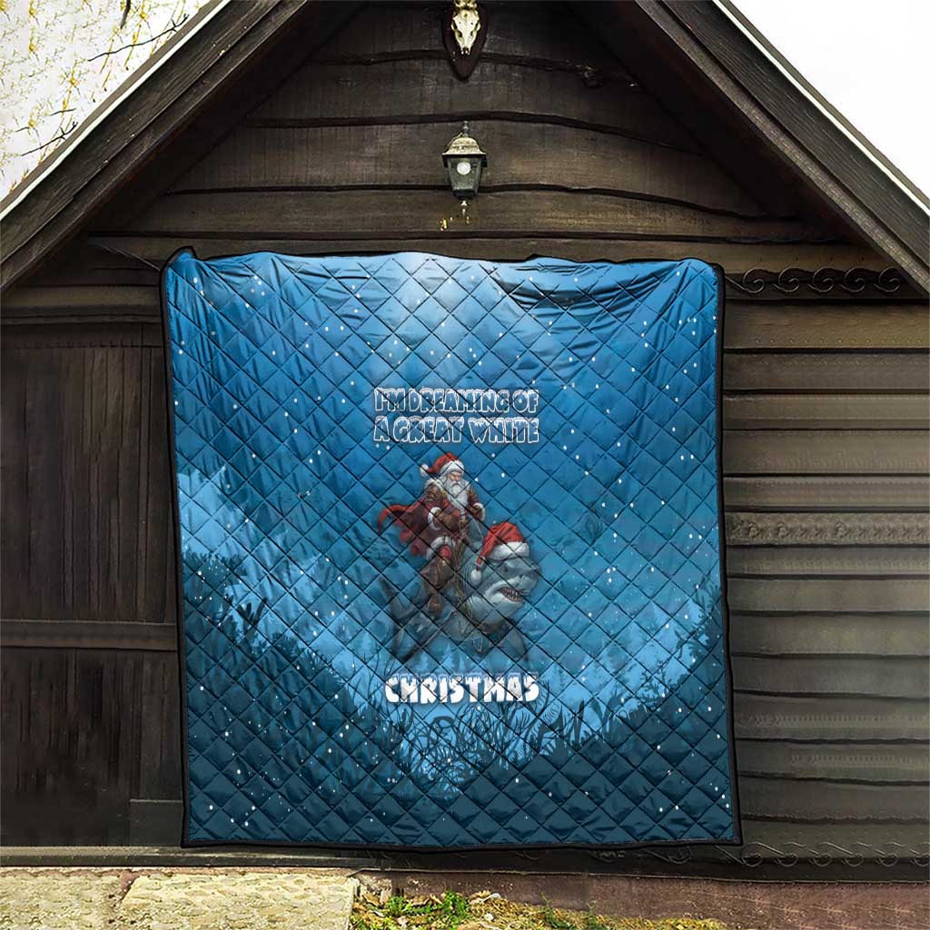 Merry Sharkmas Quilt I Am Dreaming Of A Great White Christmas - Wonder Print Shop
