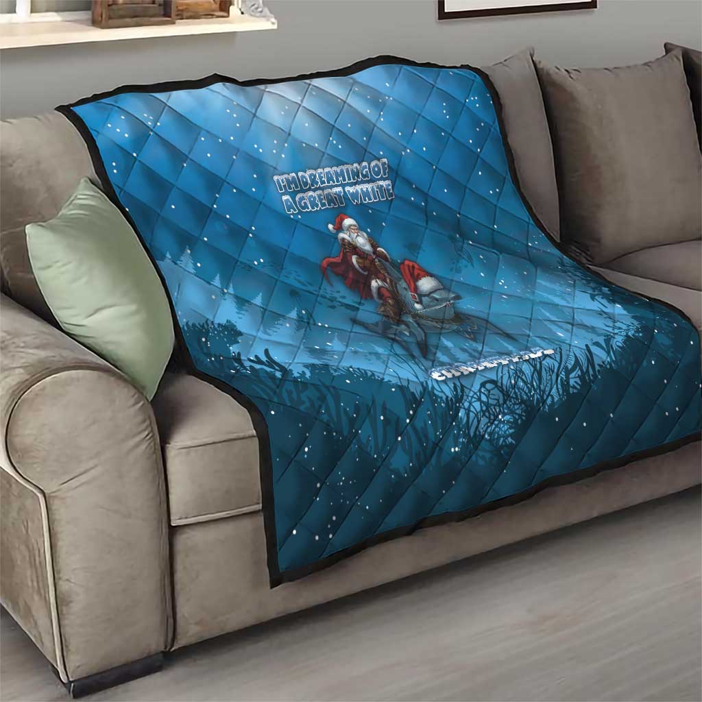 Merry Sharkmas Quilt I Am Dreaming Of A Great White Christmas - Wonder Print Shop