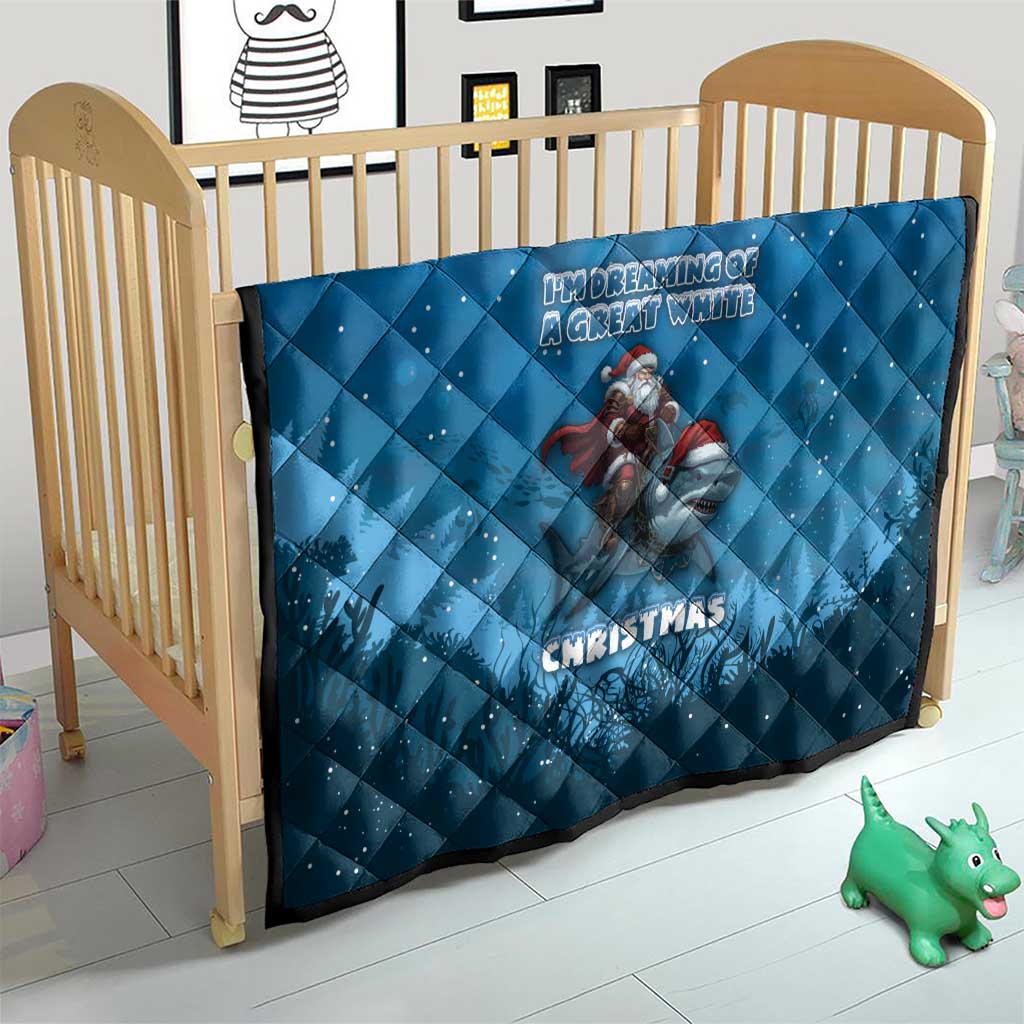 Merry Sharkmas Quilt I Am Dreaming Of A Great White Christmas - Wonder Print Shop