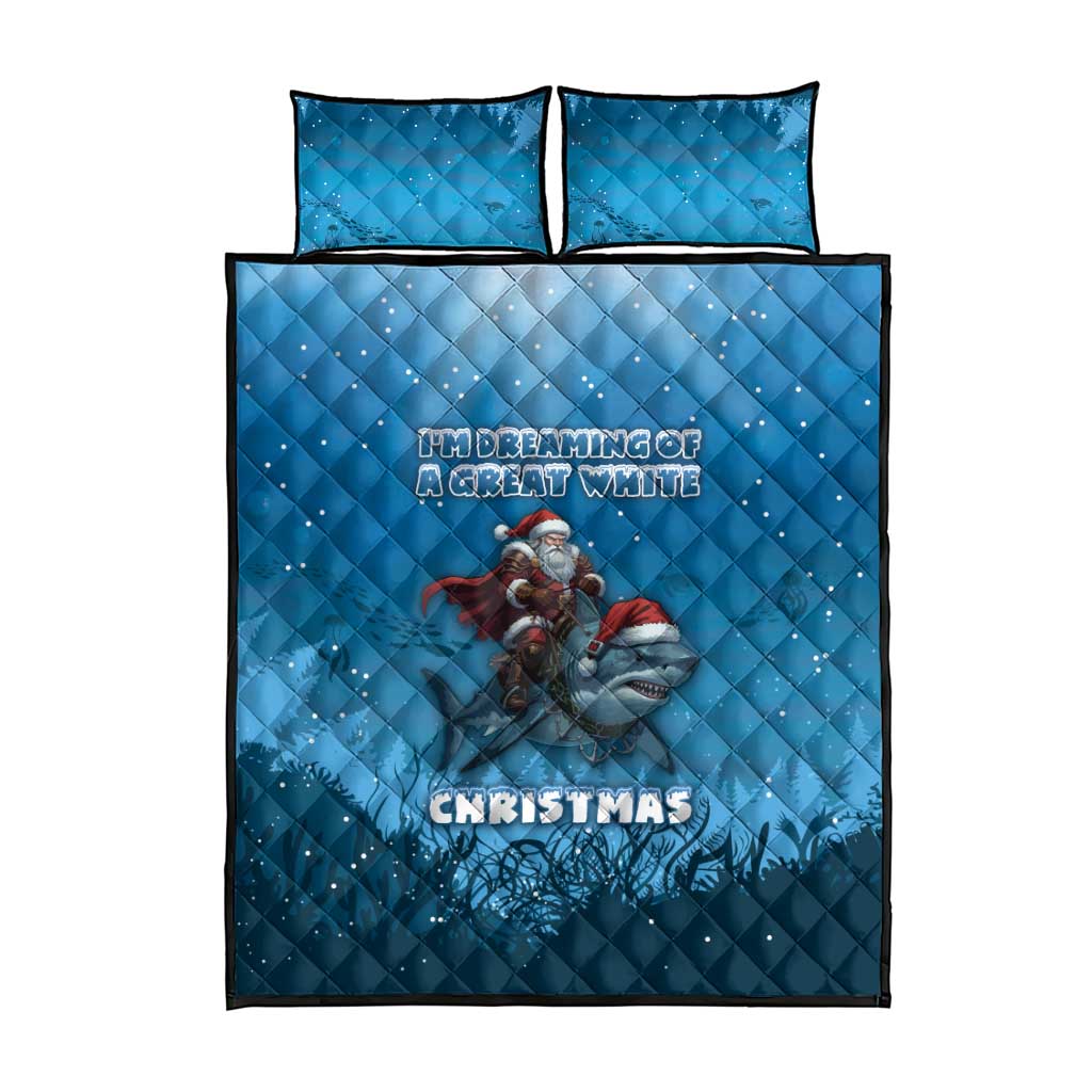 Merry Sharkmas Quilt Bed Set I Am Dreaming Of A Great White Christmas - Wonder Print Shop
