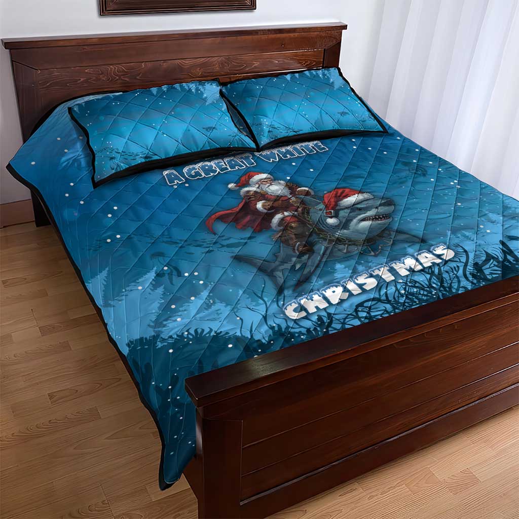 Merry Sharkmas Quilt Bed Set I Am Dreaming Of A Great White Christmas - Wonder Print Shop