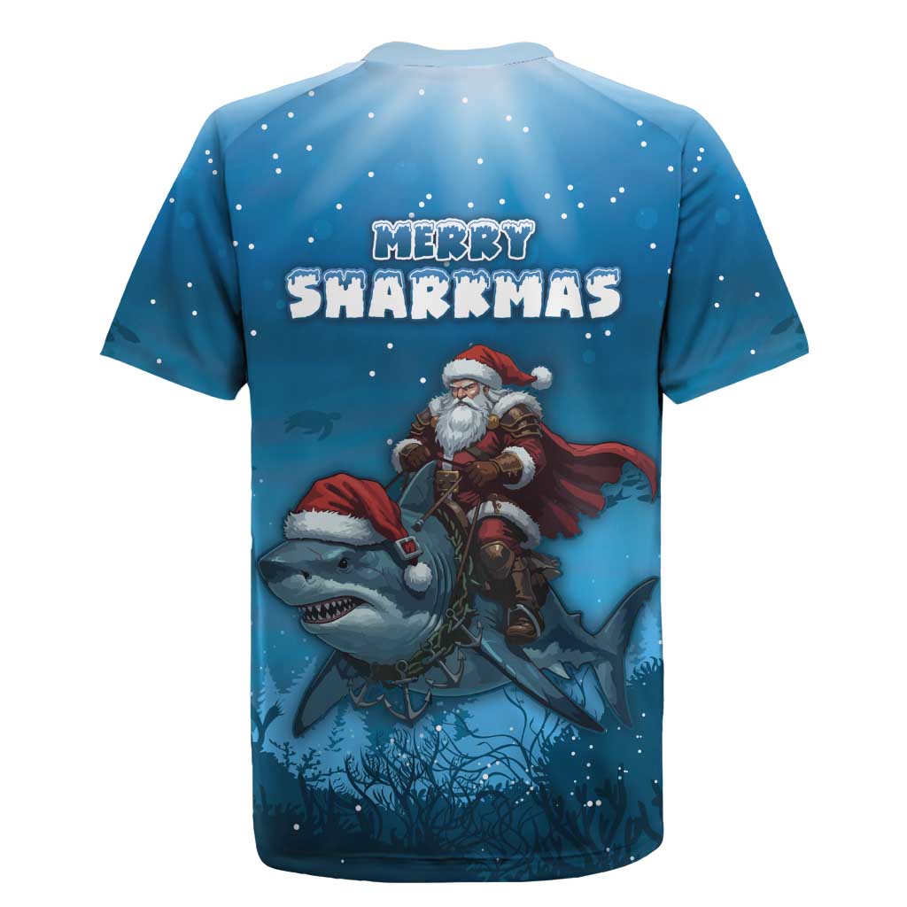 Merry Sharkmas Rugby Jersey I Am Dreaming Of A Great White Christmas - Wonder Print Shop