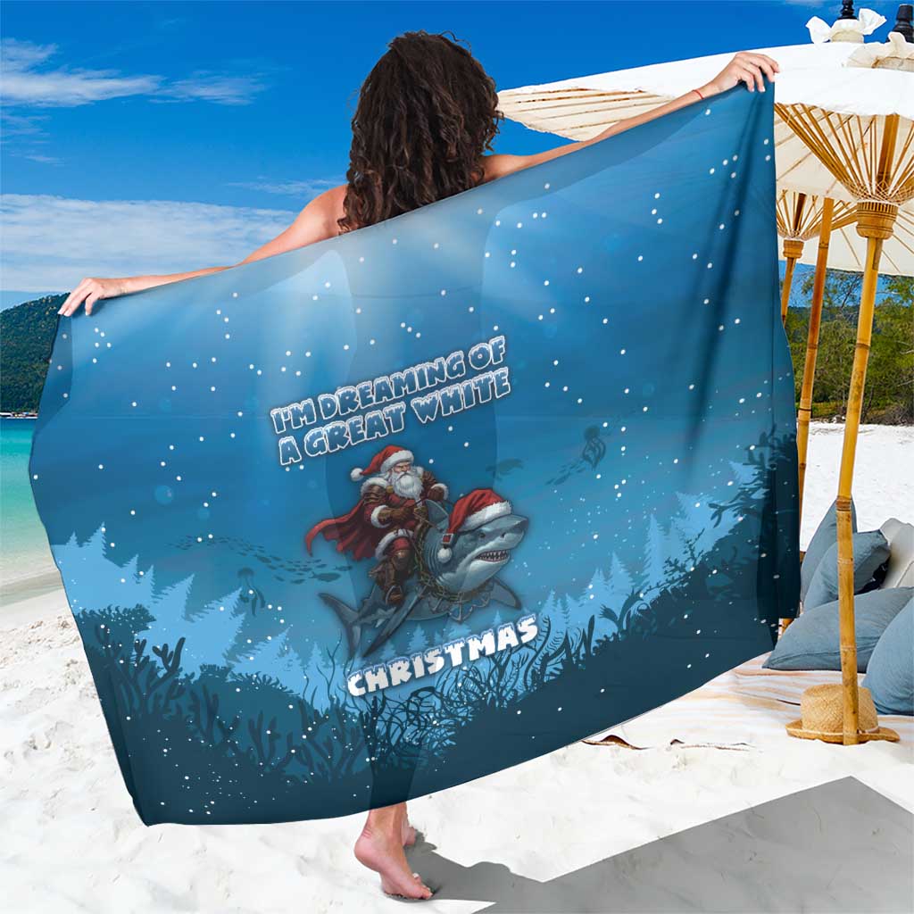 Merry Sharkmas Sarong I Am Dreaming Of A Great White Christmas - Wonder Print Shop