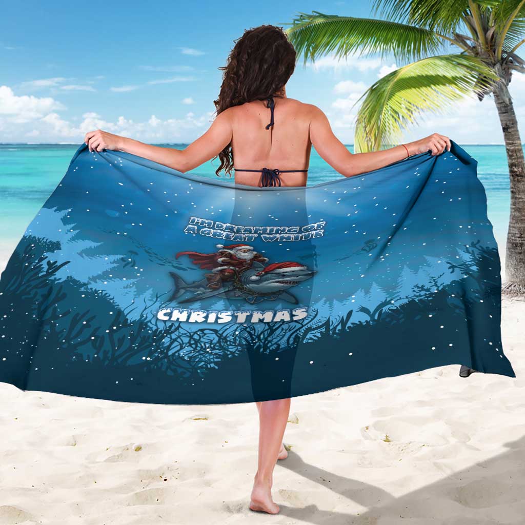 Merry Sharkmas Sarong I Am Dreaming Of A Great White Christmas - Wonder Print Shop