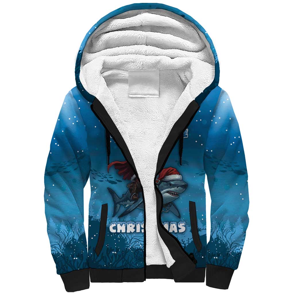 Merry Sharkmas Sherpa Hoodie I Am Dreaming Of A Great White Christmas - Wonder Print Shop