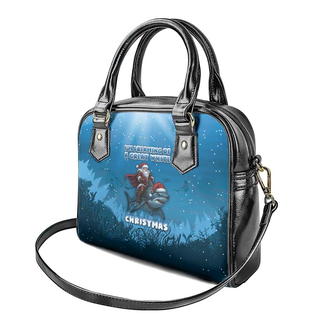 Merry Sharkmas Shoulder Handbag I Am Dreaming Of A Great White Christmas - Wonder Print Shop