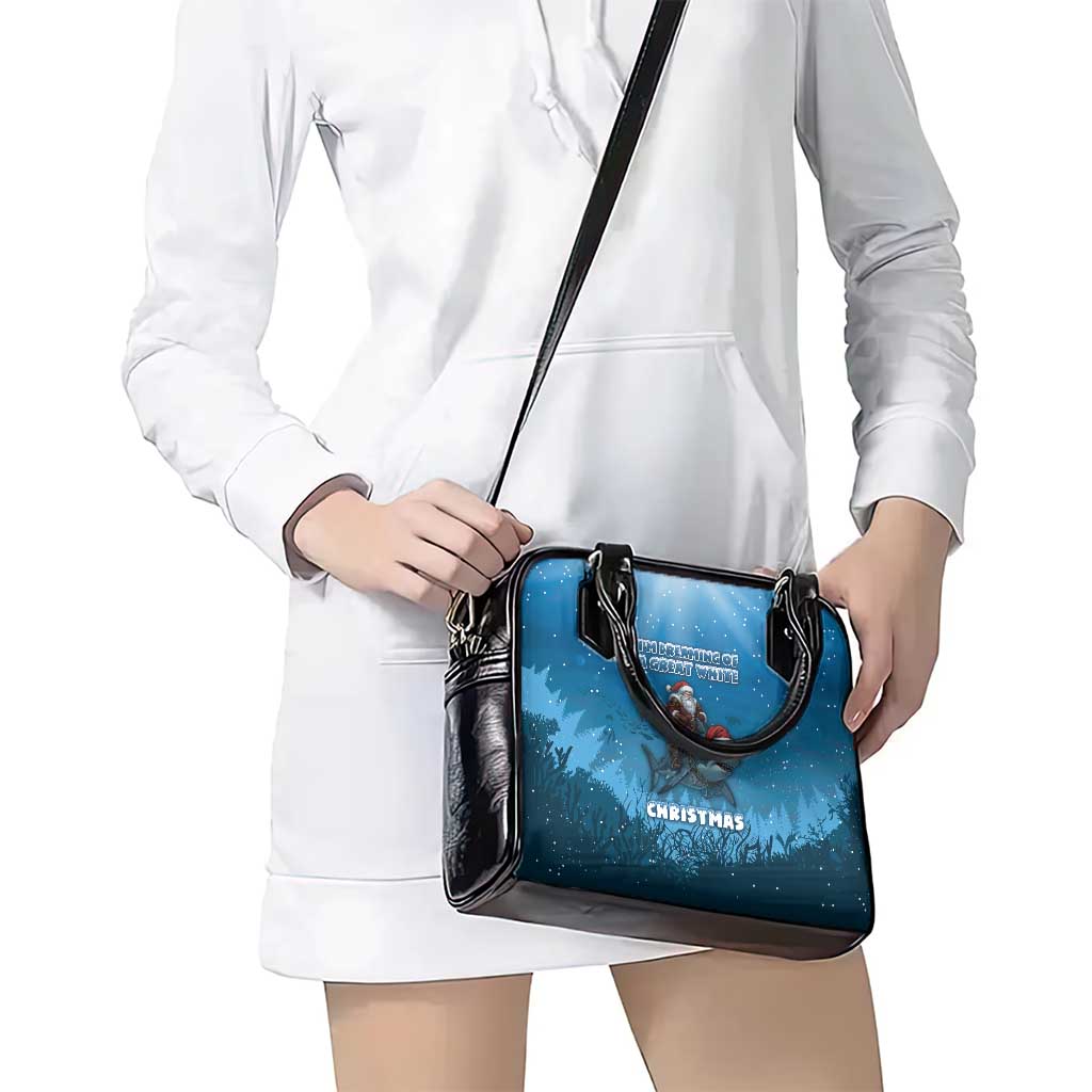 Merry Sharkmas Shoulder Handbag I Am Dreaming Of A Great White Christmas - Wonder Print Shop