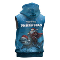 Merry Sharkmas Sleeveless Hoodie I Am Dreaming Of A Great White Christmas - Wonder Print Shop
