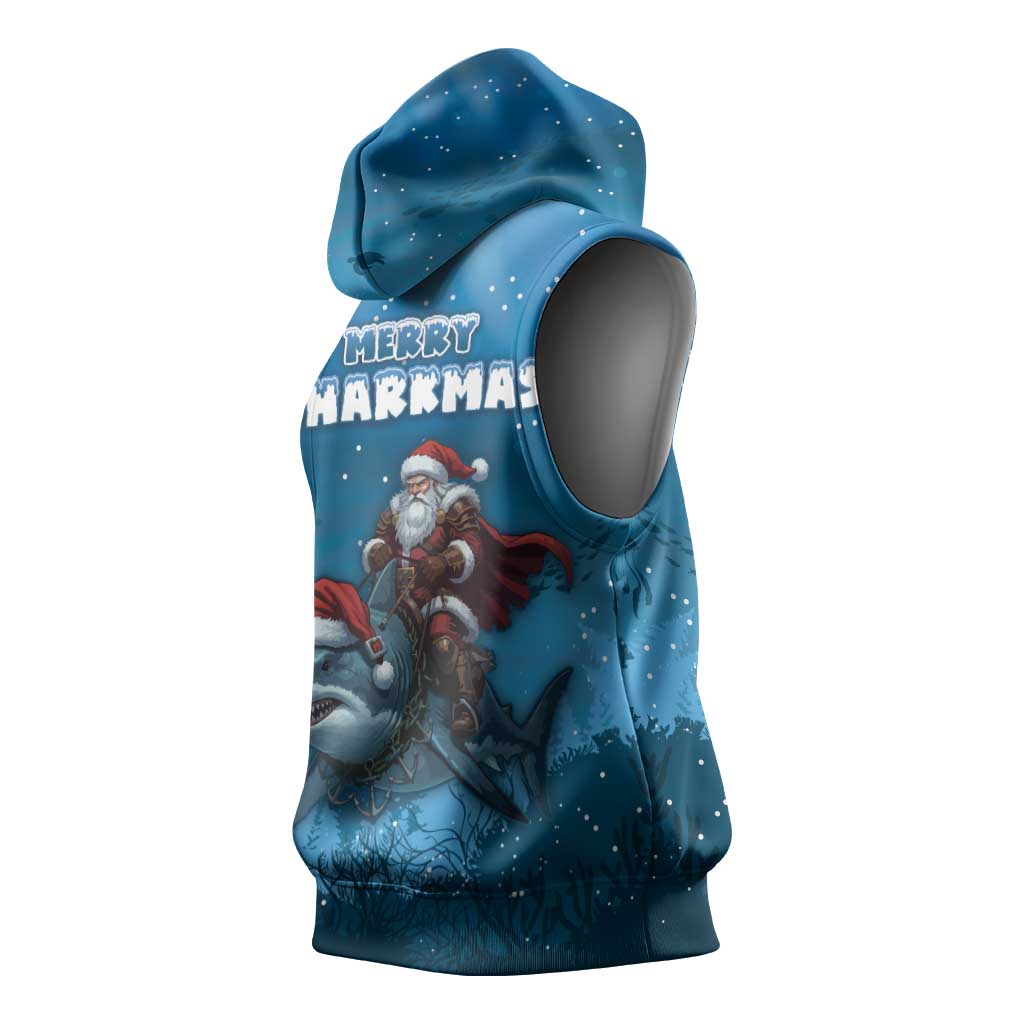 Merry Sharkmas Sleeveless Hoodie I Am Dreaming Of A Great White Christmas - Wonder Print Shop