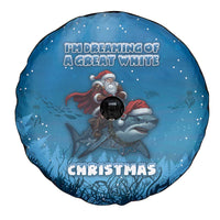 Merry Sharkmas Spare Tire Cover I Am Dreaming Of A Great White Christmas - Wonder Print Shop
