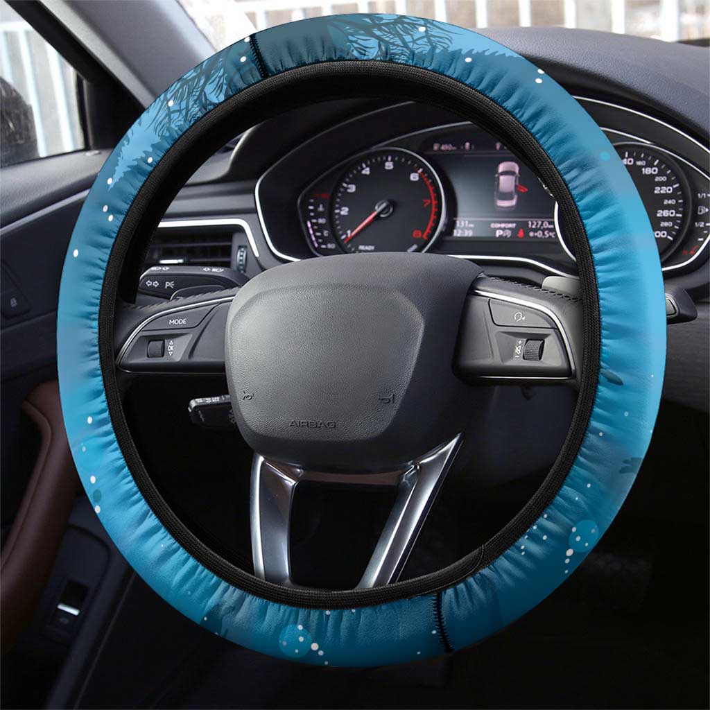 Merry Sharkmas Steering Wheel Cover I Am Dreaming Of A Great White Christmas - Wonder Print Shop
