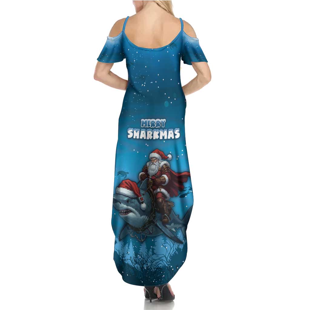 Merry Sharkmas Summer Maxi Dress I Am Dreaming Of A Great White Christmas - Wonder Print Shop