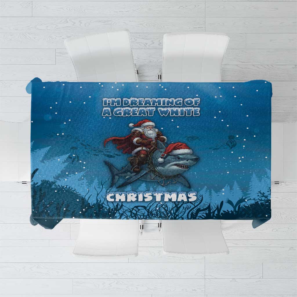 Merry Sharkmas Tablecloth I Am Dreaming Of A Great White Christmas - Wonder Print Shop