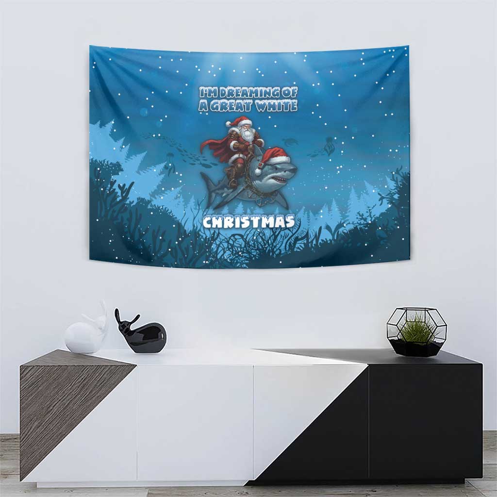 Merry Sharkmas Tapestry I Am Dreaming Of A Great White Christmas - Wonder Print Shop
