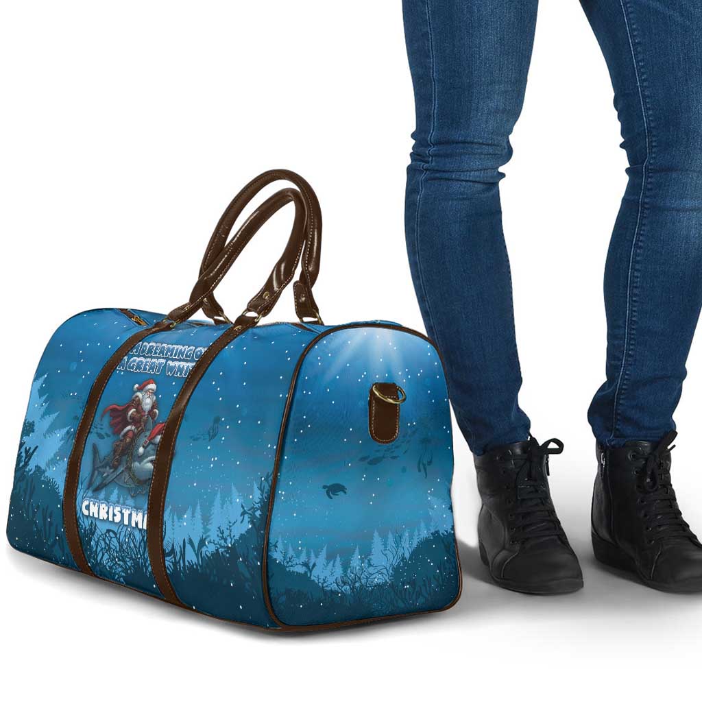 Merry Sharkmas Travel Bag I Am Dreaming Of A Great White Christmas - Wonder Print Shop