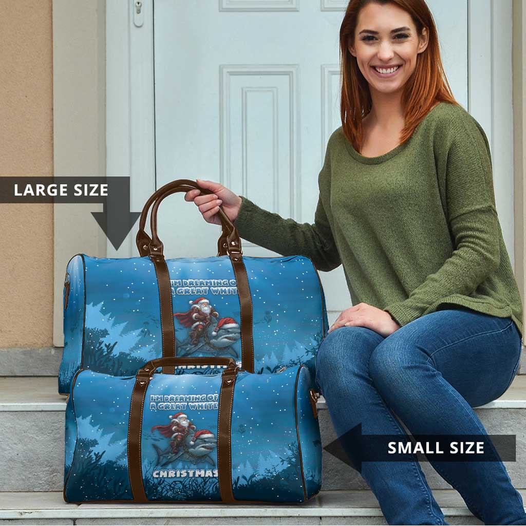 Merry Sharkmas Travel Bag I Am Dreaming Of A Great White Christmas - Wonder Print Shop
