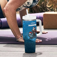 Merry Sharkmas Tumbler With Handle I Am Dreaming Of A Great White Christmas - Wonder Print Shop