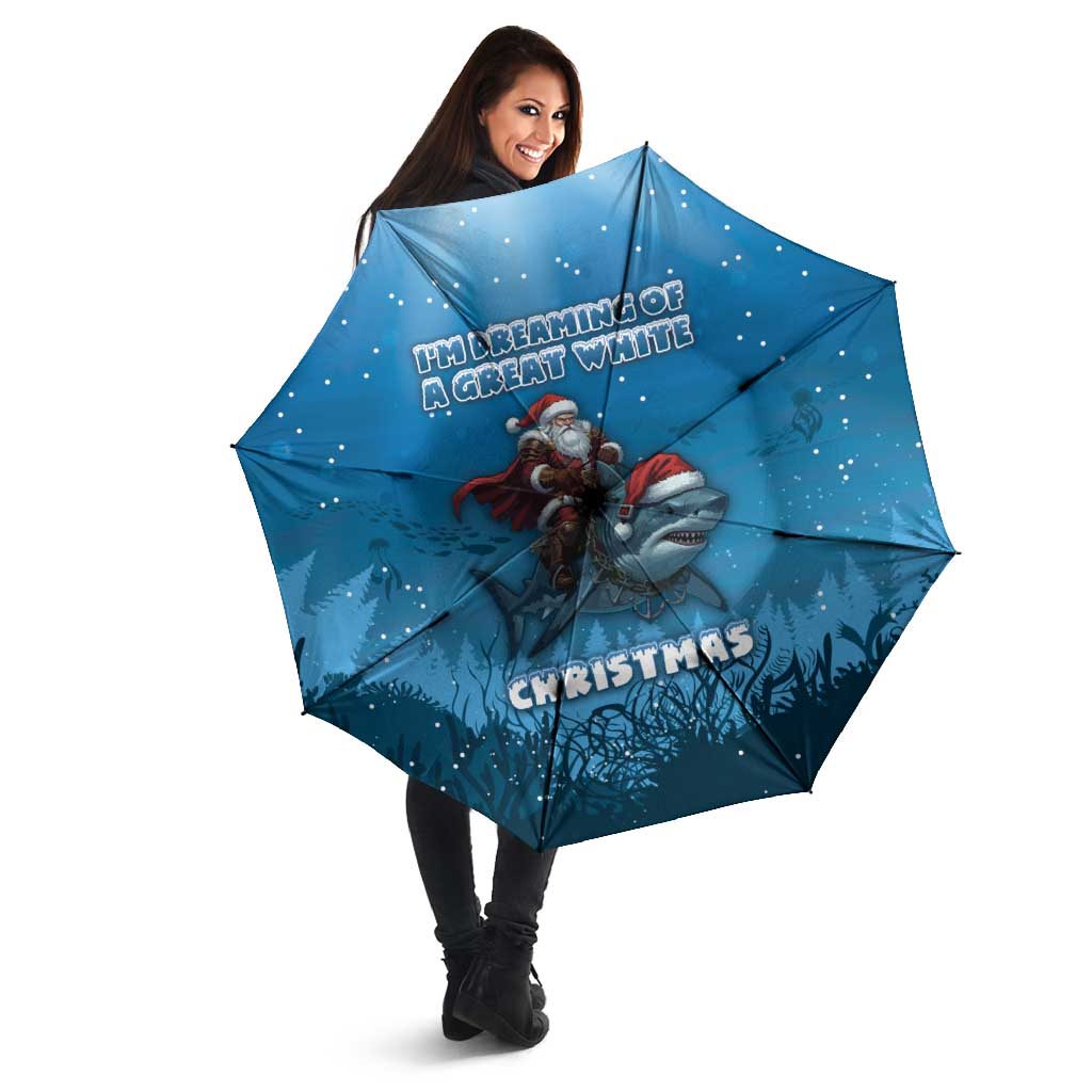 Merry Sharkmas Umbrella I Am Dreaming Of A Great White Christmas - Wonder Print Shop