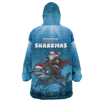 Merry Sharkmas Wearable Blanket Hoodie I Am Dreaming Of A Great White Christmas - Wonder Print Shop