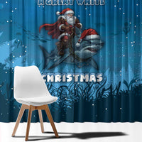 Merry Sharkmas Window Curtain I Am Dreaming Of A Great White Christmas - Wonder Print Shop