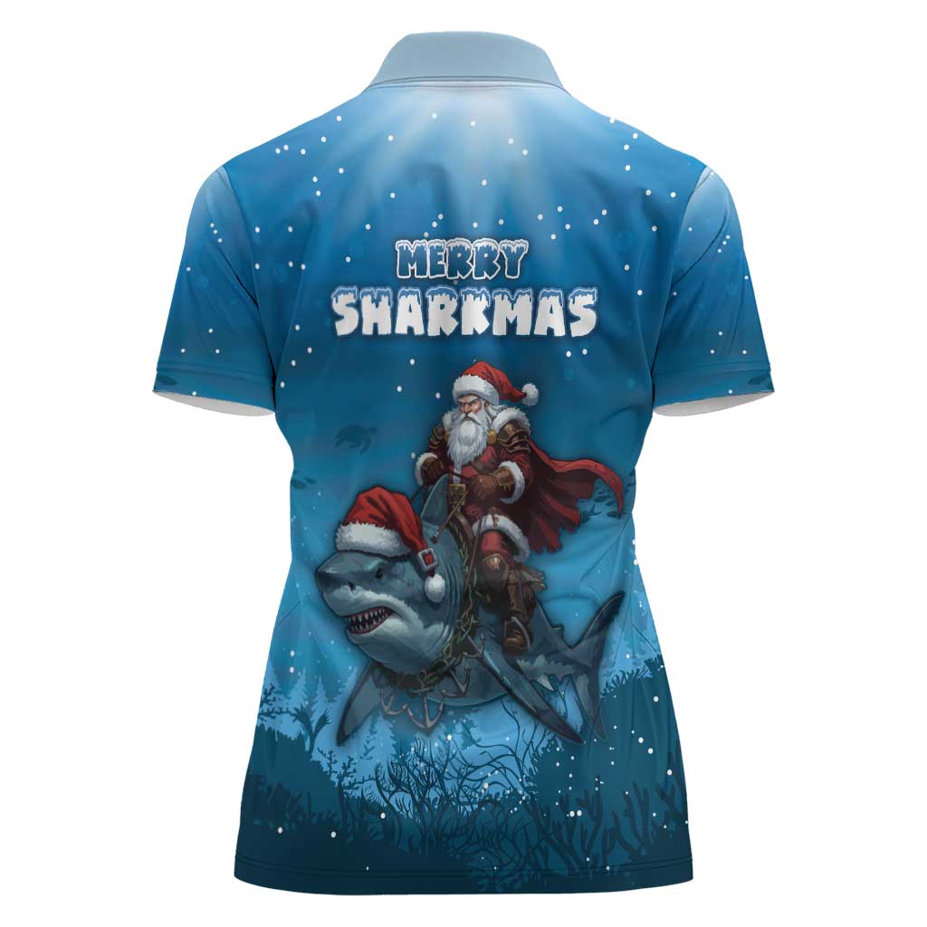 Merry Sharkmas Women Polo Shirt I Am Dreaming Of A Great White Christmas - Wonder Print Shop