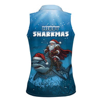 Merry Sharkmas Women Sleeveless Polo Shirt I Am Dreaming Of A Great White Christmas - Wonder Print Shop