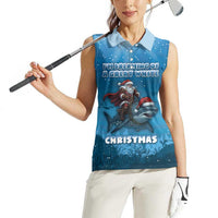 Merry Sharkmas Women Sleeveless Polo Shirt I Am Dreaming Of A Great White Christmas - Wonder Print Shop