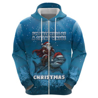 Merry Sharkmas Zip Hoodie I Am Dreaming Of A Great White Christmas - Wonder Print Shop