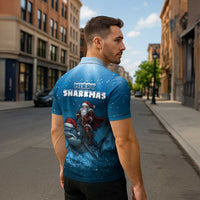 Merry Sharkmas Zipper Polo Shirt I Am Dreaming Of A Great White Christmas - Wonder Print Shop
