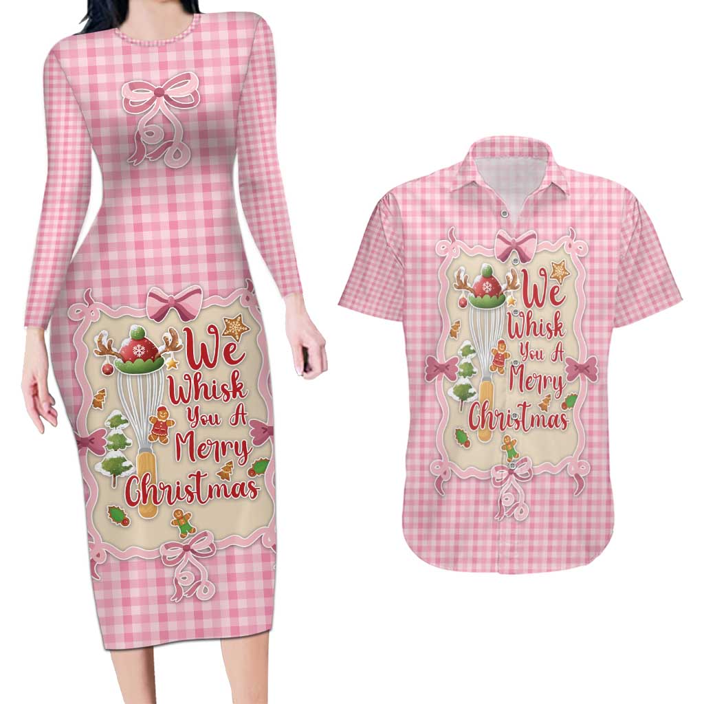 We Whisk You A Merry Christmas Couples Matching Long Sleeve Bodycon Dress and Hawaiian Shirt Cute Style - Wonder Print Shop