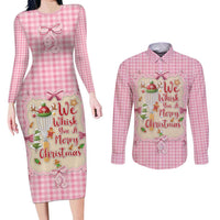 We Whisk You A Merry Christmas Couples Matching Long Sleeve Bodycon Dress and Long Sleeve Button Shirt Cute Style - Wonder Print Shop