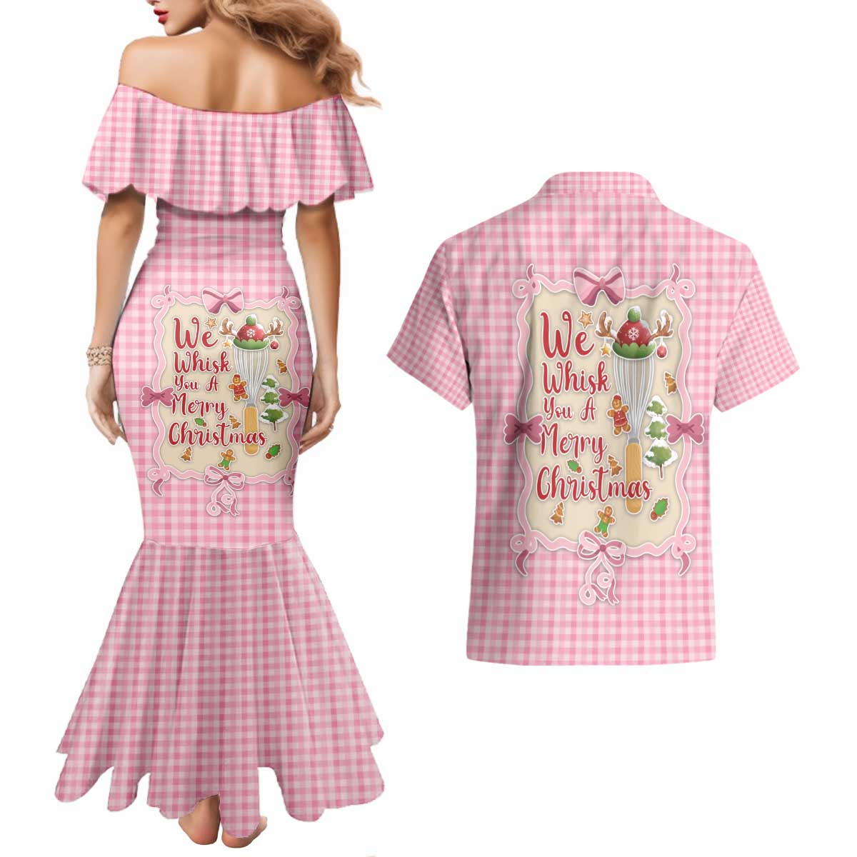 We Whisk You A Merry Christmas Couples Matching Mermaid Dress and Hawaiian Shirt Cute Style - Wonder Print Shop