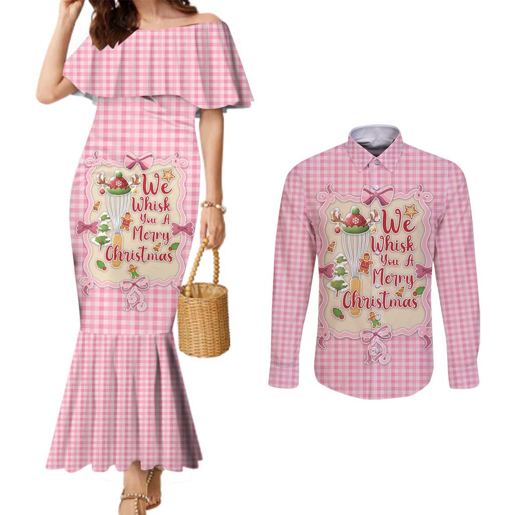 We Whisk You A Merry Christmas Couples Matching Mermaid Dress and Long Sleeve Button Shirt Cute Style - Wonder Print Shop