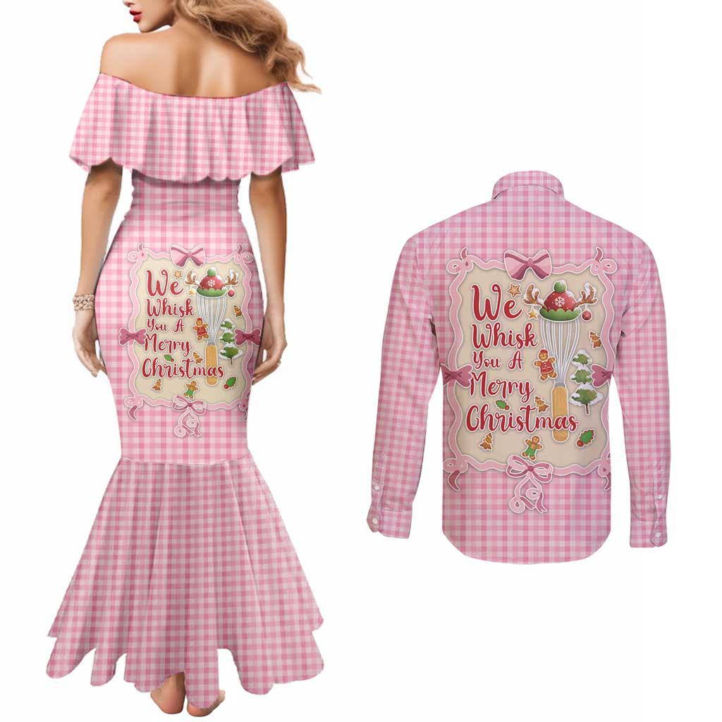 We Whisk You A Merry Christmas Couples Matching Mermaid Dress and Long Sleeve Button Shirt Cute Style - Wonder Print Shop
