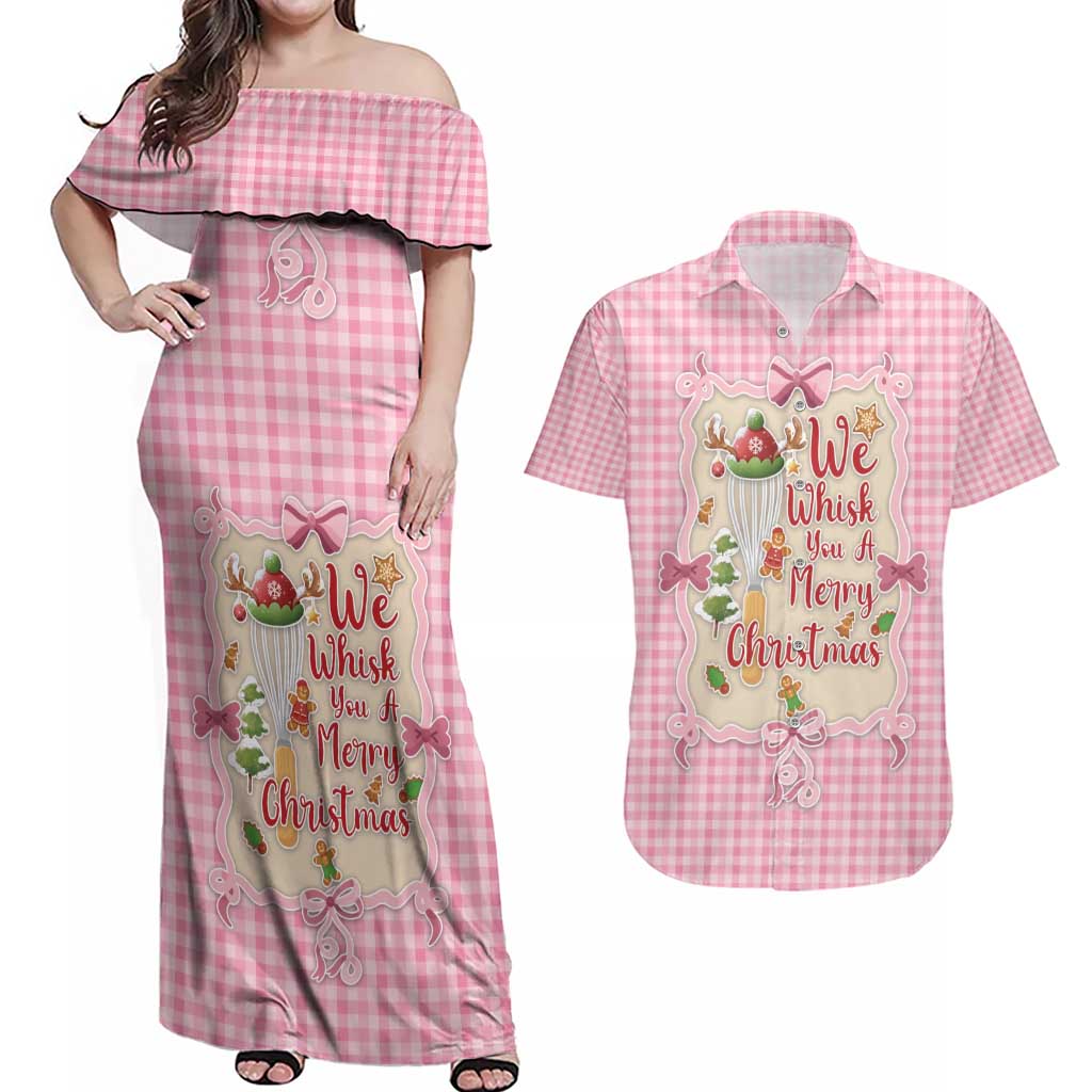 We Whisk You A Merry Christmas Couples Matching Off Shoulder Maxi Dress and Hawaiian Shirt Cute Style - Wonder Print Shop