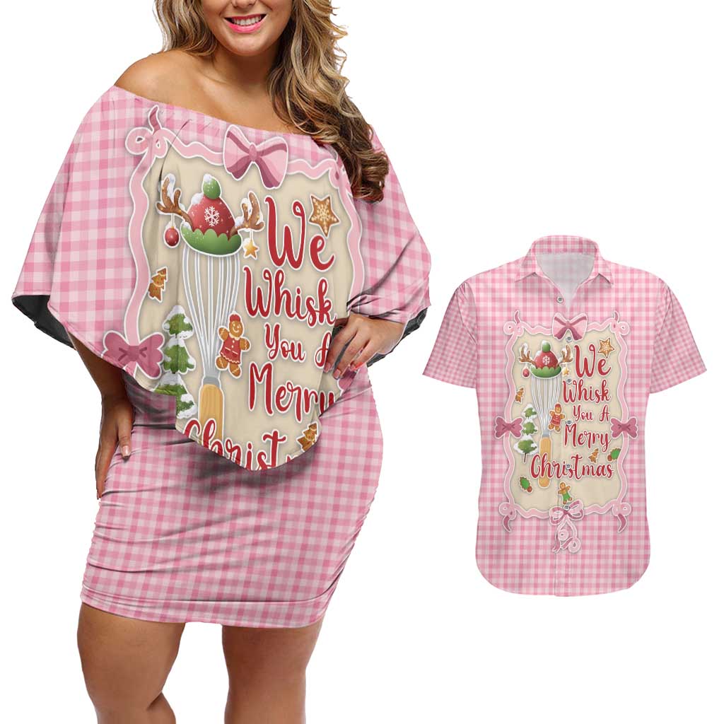 We Whisk You A Merry Christmas Couples Matching Off Shoulder Short Dress and Hawaiian Shirt Cute Style - Wonder Print Shop