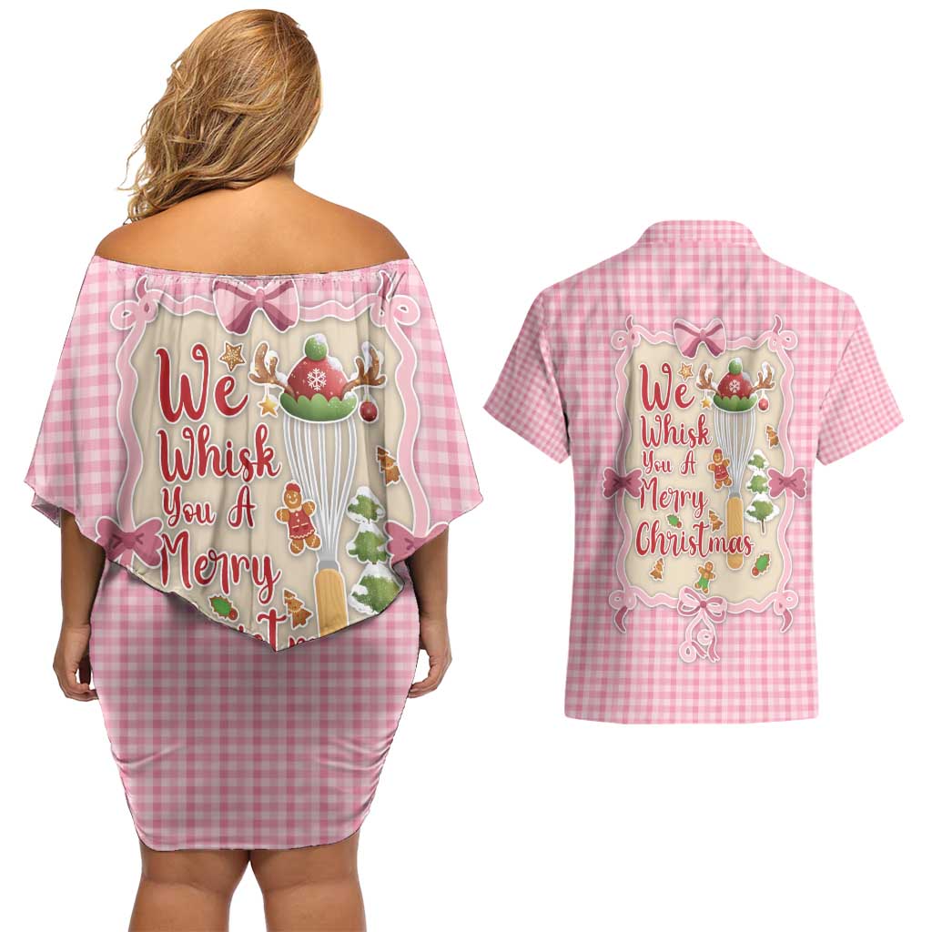 We Whisk You A Merry Christmas Couples Matching Off Shoulder Short Dress and Hawaiian Shirt Cute Style - Wonder Print Shop