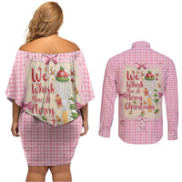 We Whisk You A Merry Christmas Couples Matching Off Shoulder Short Dress and Long Sleeve Button Shirt Cute Style - Wonder Print Shop
